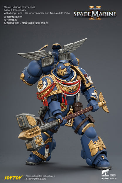 (Pre-Order) Warhammer 40k Game Edition Ultramarines Assault Intercessor  with Jump Pack, Thunderhammer and Neo-volkite Pistol