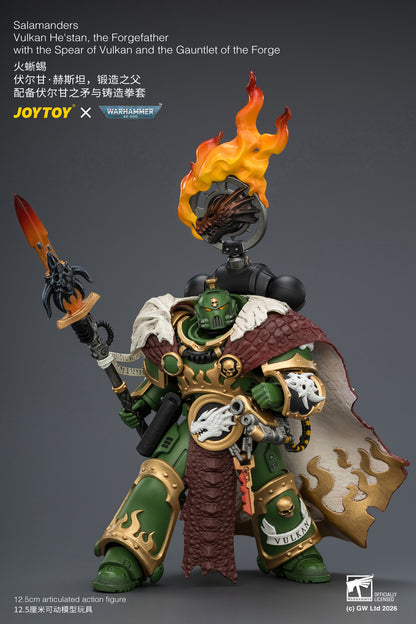 (Pre-Order) Warhammer 40k Salamanders Vulkan He'stan, the Forgefather with the Spear of Vulkan and the Gauntlet of the Forge