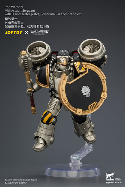 (Pre-Order) Warhammer The Horus Heresy Iron Warriors MkII Assault Sergeant with Disintegrator pistol, Power maul & Combat shield