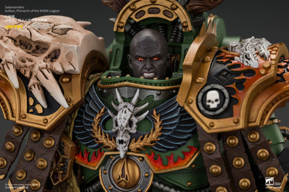 (Pre-Order) Warhammer The Horus Heresy Salamanders Vulkan, Primarch of the XVlllth Legion with Dawnbringer, The Furnace's Heart and Dragon's Breath Gauntlet