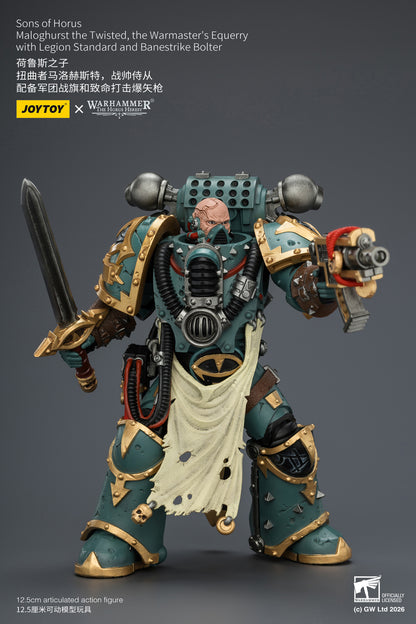 (Pre-Order) Warhammer The Horus Heresy Sons of Horus Maloghurst the Twisted, the Warmaster's Equerry with Legion Standard and Banestrike Bolter