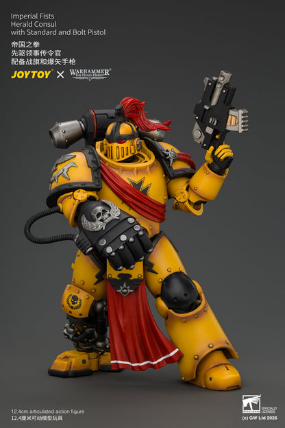 (Pre-Order) Warhammer The Horus Heresy Imperial Fists Herald Consul with Standard and Bolt Pistol
