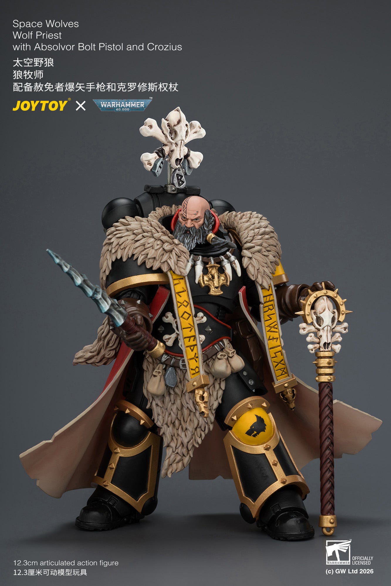 (Pre-Order) Warhammer 40k Space Wolves Wolf Priest with Absolvor Bolt Pistol and Crozius