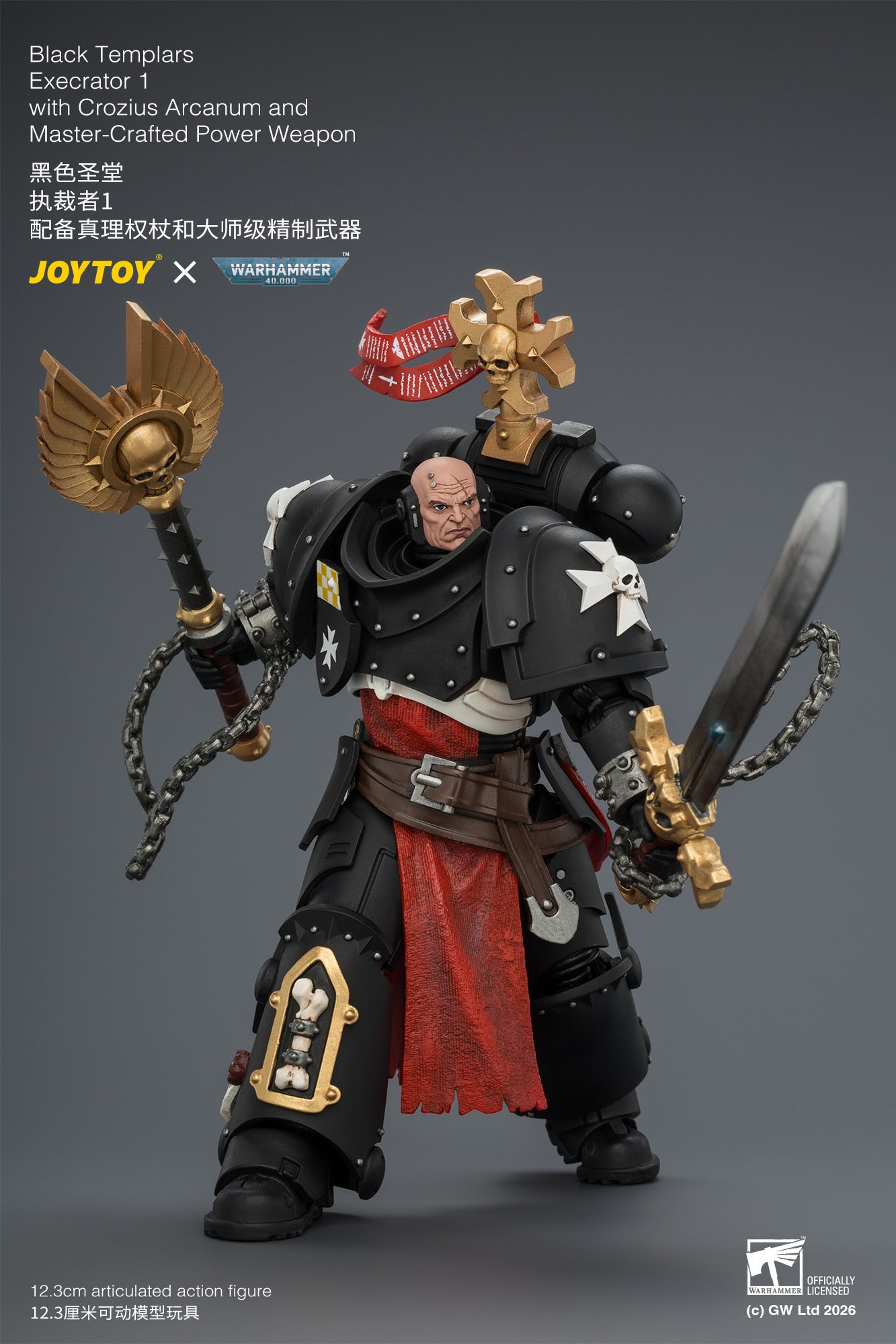 (Pre-Order) Warhammer 40k Black Templars Execrator 1 with Crozius Arcanum and Master-Crafted Power Weapon