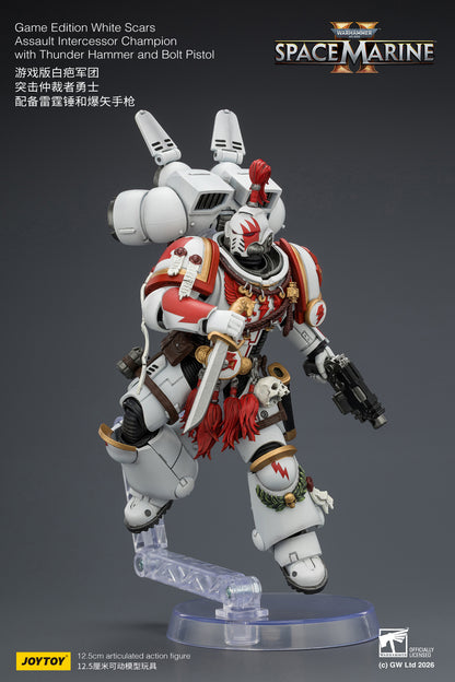 (Pre-Order) Warhammer 40k Game Edition White Scars Assault Intercessor Champion with Thunder Hammer and Bolt Pistol