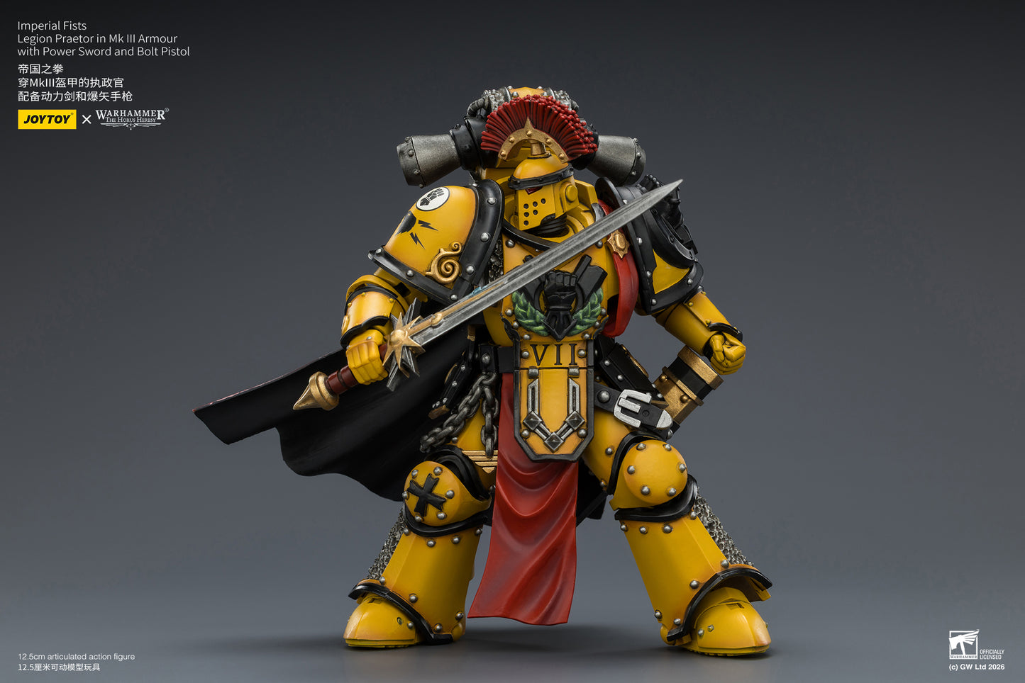 (Pre-Order) Warhammer The Horus Heresy Imperial Fists Legion Praetor in Mk III Armour with Power Sword and Bolt Pistol