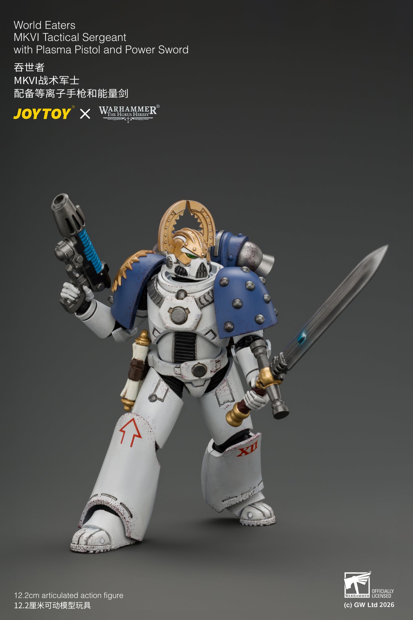 (Pre-Order) Warhammer The Horus Heresy World Eaters MKVI Tactical Sergeant with Plasma Pistol and Power Sword