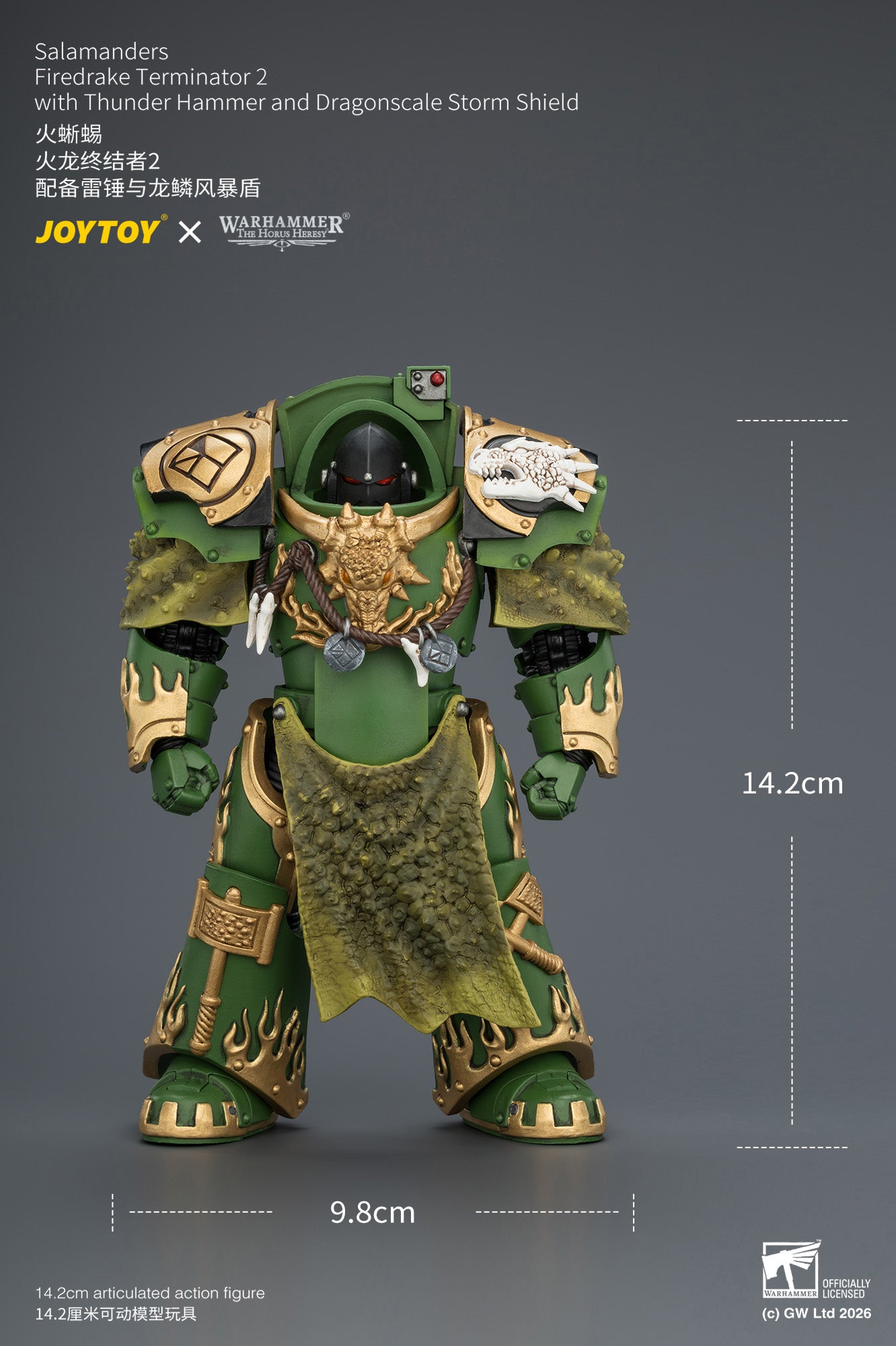 (Pre-Order) Warhammer The Horus Heresy Salamanders Firedrake Terminator 2 with Thunder Hammer and Dragonscale Storm Shield