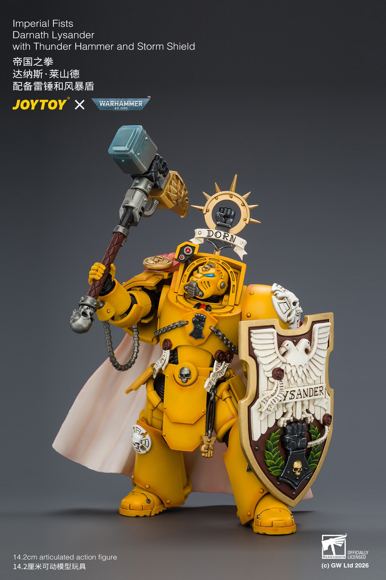 (Pre-Order) Warhammer 40k Imperial Fists Darnath Lysander with Thunder Hammer and Storm Shield
