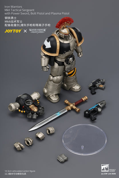 (Pre-Order) Warhammer The Horus Heresy Iron Warriors Mkll Tactical Sergeant with Power Sword, Bolt Pistol and Plasma Pistol
