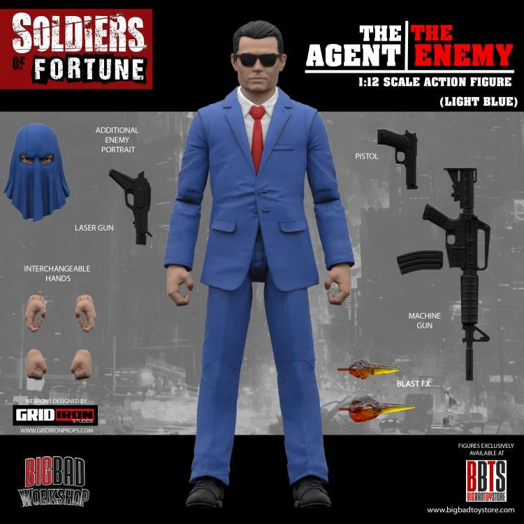 (Pre-Order) Soldiers of Fortune The Agent/The Enemy (Light Blue) 1/12 Scale Action Figure