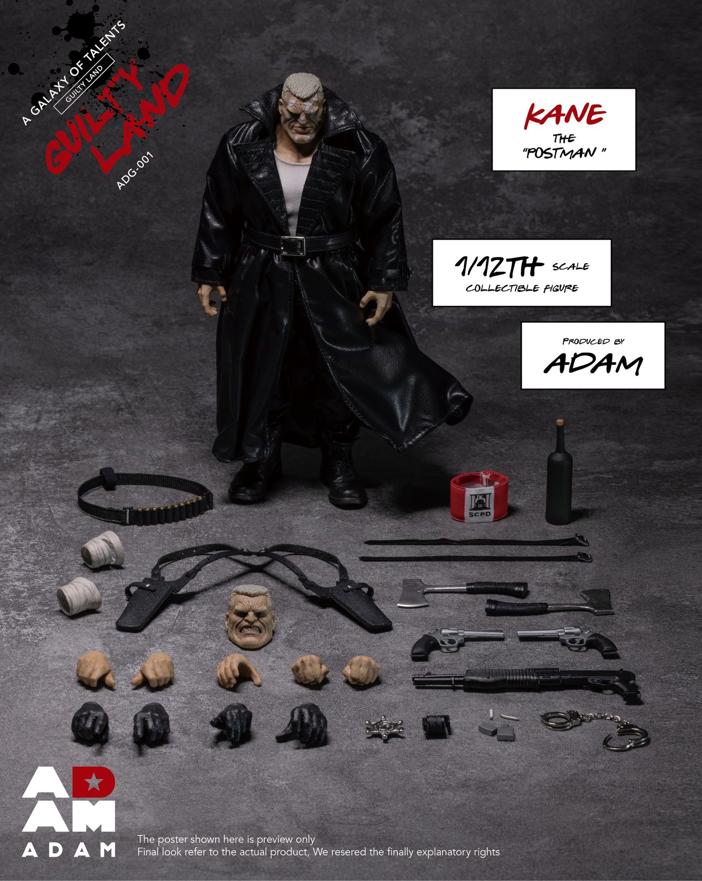 MUFF ADAM Studio’s ADG-001 New Adam Guilty Land Kane 1/12 Action Figure