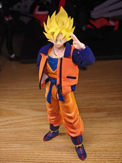 Custom 1/12 Clothing Accessories For SHF Goku Orange Jacket + White Shirt