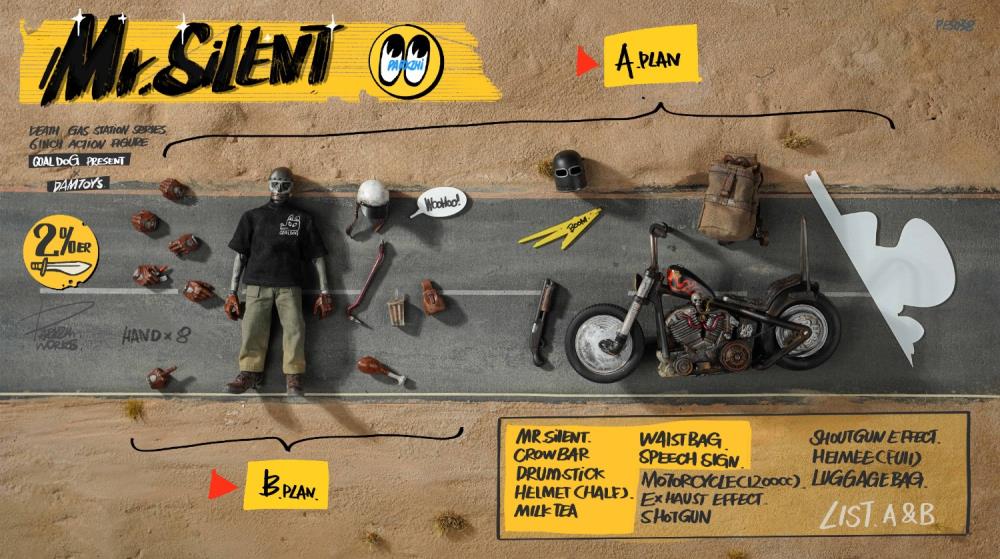 (Pre-Order) Death Gas Station Mr. Silent (Deluxe Edition) 1/12 Scale Action Figure with Motorcycle