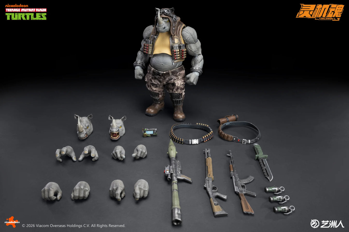 (Pre-Order) Lingjihun Official Licensed TMNT 1/12 Rocksteady
