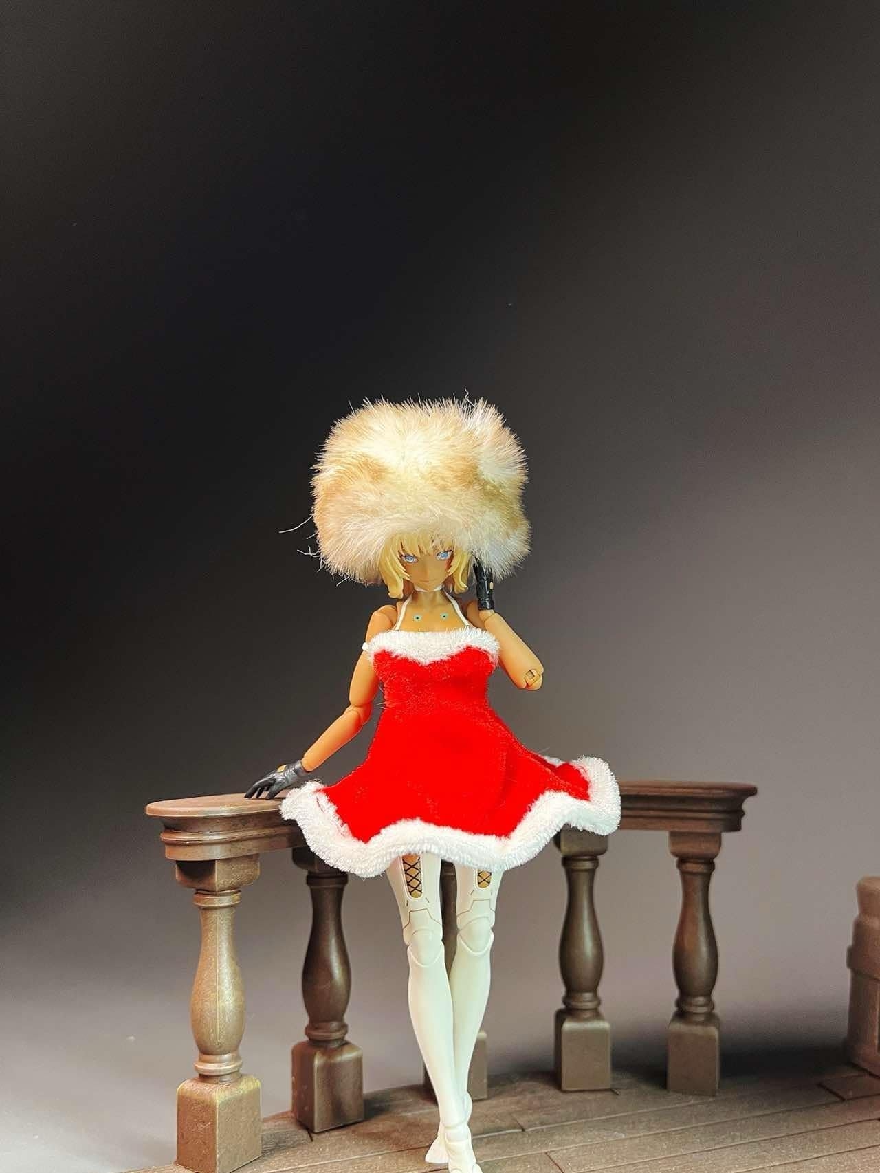 Custom 1/12 Clothing Accessories Santa Skirt and hat