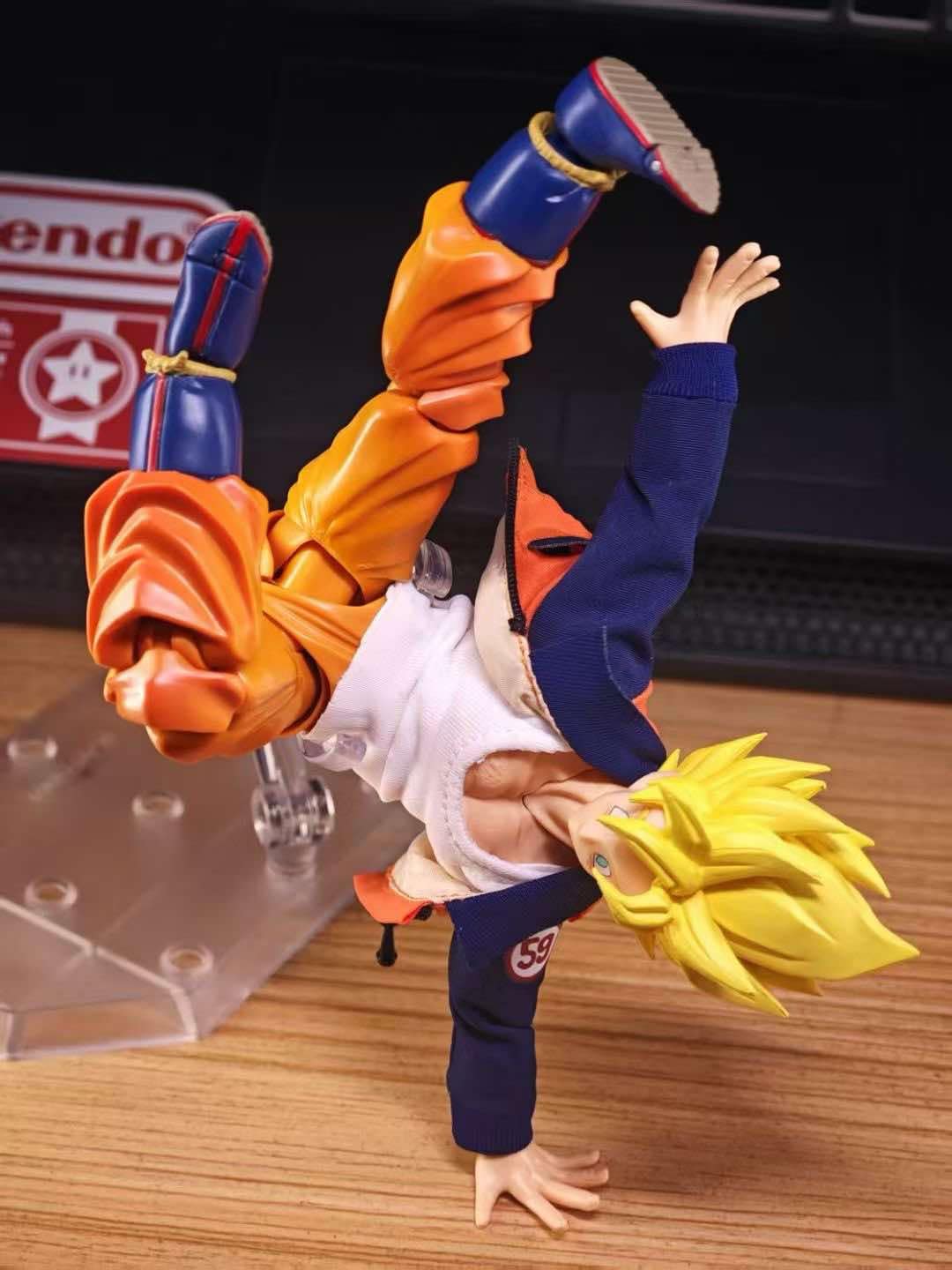 Custom 1/12 Clothing Accessories For SHF Goku Orange Jacket + White Shirt