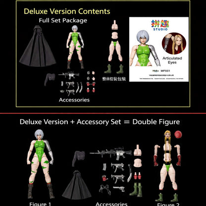 (Pre-Order) Xocann studio 1/12 Cyberpunk fighters Club NO.2 Bullet Queen action figure MF001 Kit