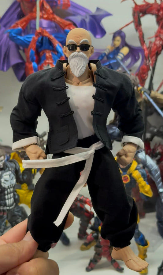 Custom 1/12 Action Dragon Ball Master Roshi for Romankey Big Guy Body White Skin
