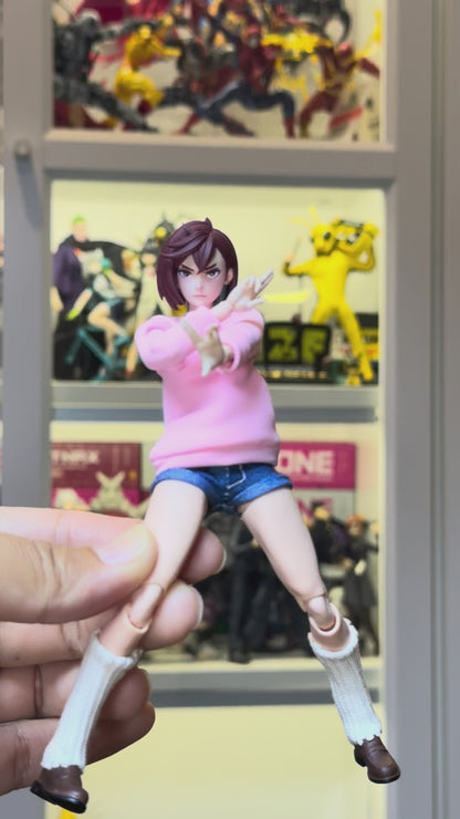 Custom 1/12 Action Figure Dandadan Momo Head Sculpt for Romankey Female Body