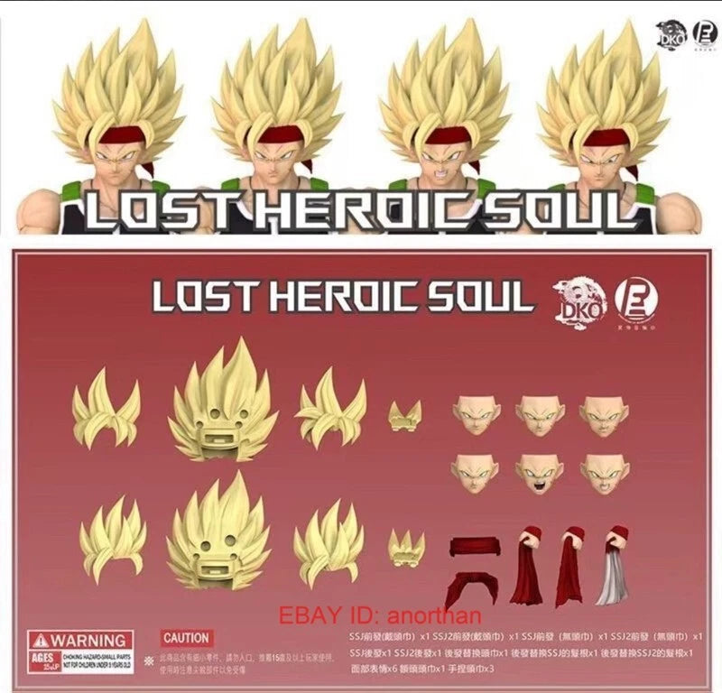 DKO & RE Lost Heroic Soul Burdock Super Saiyan Hair 1/12 Head Sculpt