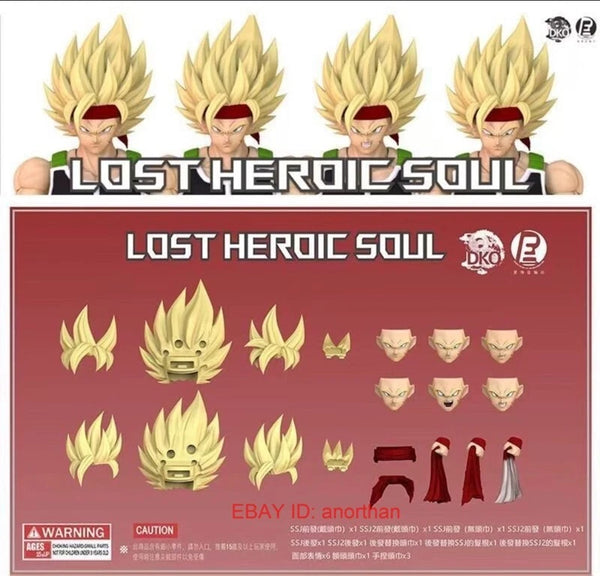 DKO & RE Lost Heroic Soul Burdock Super Saiyan Hair 1/12 Head Sculpt